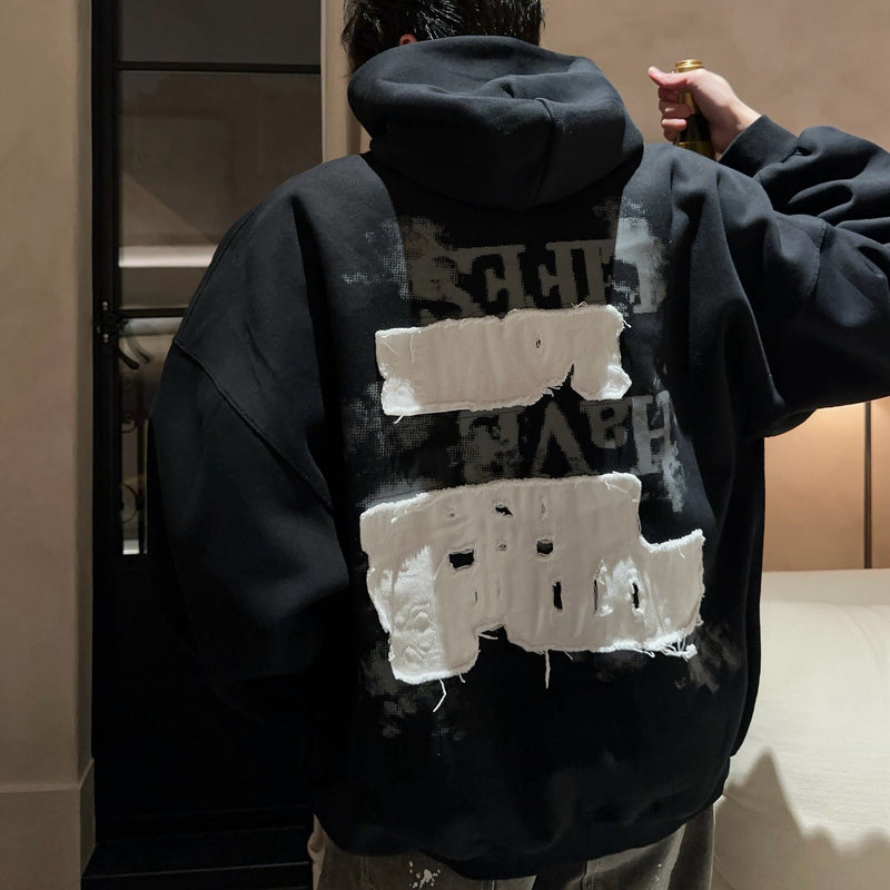 バックプリントパッチワークフーディ（2COLOR）CT1184