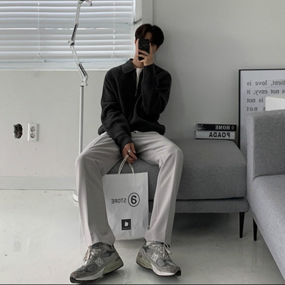 ハーフジップベーシックニット（2COLOR）CT1169