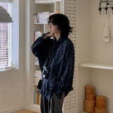 ダークチェックルーズシャツCT1214