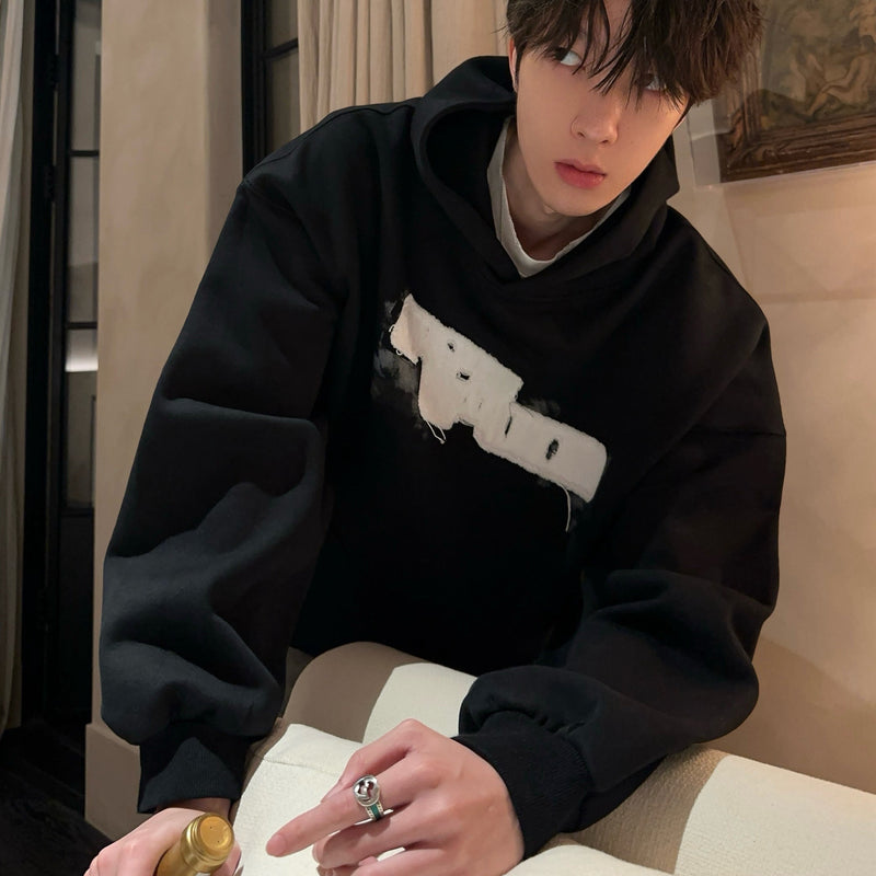 バックプリントパッチワークフーディ（2COLOR）CT1184