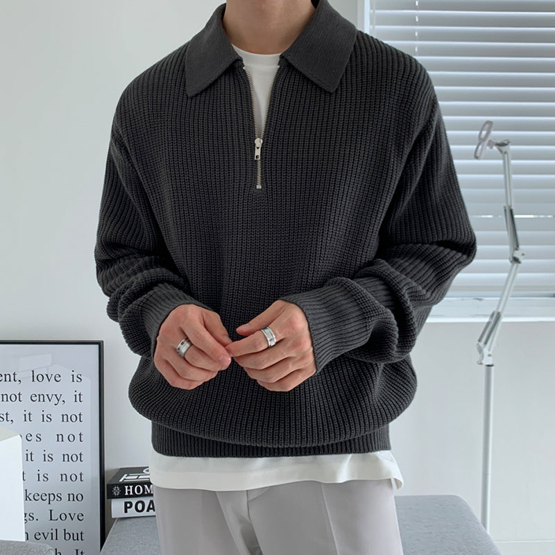 ハーフジップベーシックニット（2COLOR）CT1169