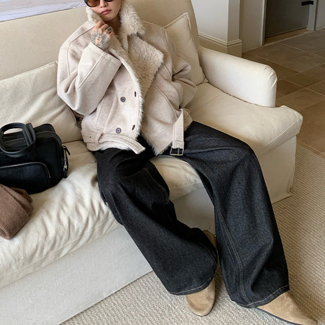 ファーカラーウールジャケット（2COLOR）CJ1058