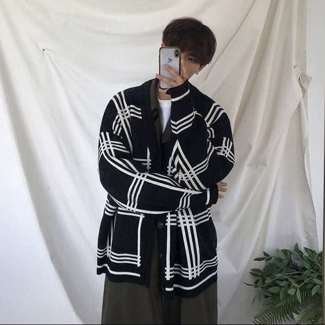 チェックルーズカーディガン（2COLOR）CT1180