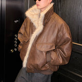 ファーカラーレザージャケット（2COLOR）CJ1053