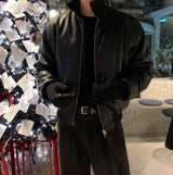 スタンドカラーレザーパッドコート（2COLOR）CJ1069