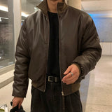 スタンドカラーレザーパッドコート（2COLOR）CJ1069