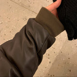 スタンドカラーレザーパッドコート（2COLOR）CJ1069