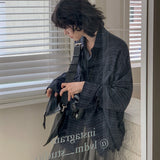 ダークチェックルーズシャツCT1214